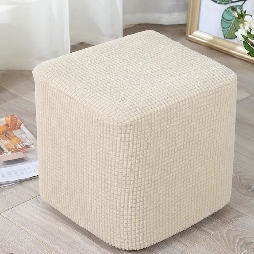Tela elástica cuadrada de lana para cambiar zapatos taburete cubierta de silla cubierta de maíz cubierta cuadrada cubierta de taburete todo incluido tejido grueso cubierta de cubierta