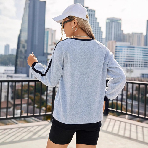 -53273 Women's American Fashion Loose Print Hoodie