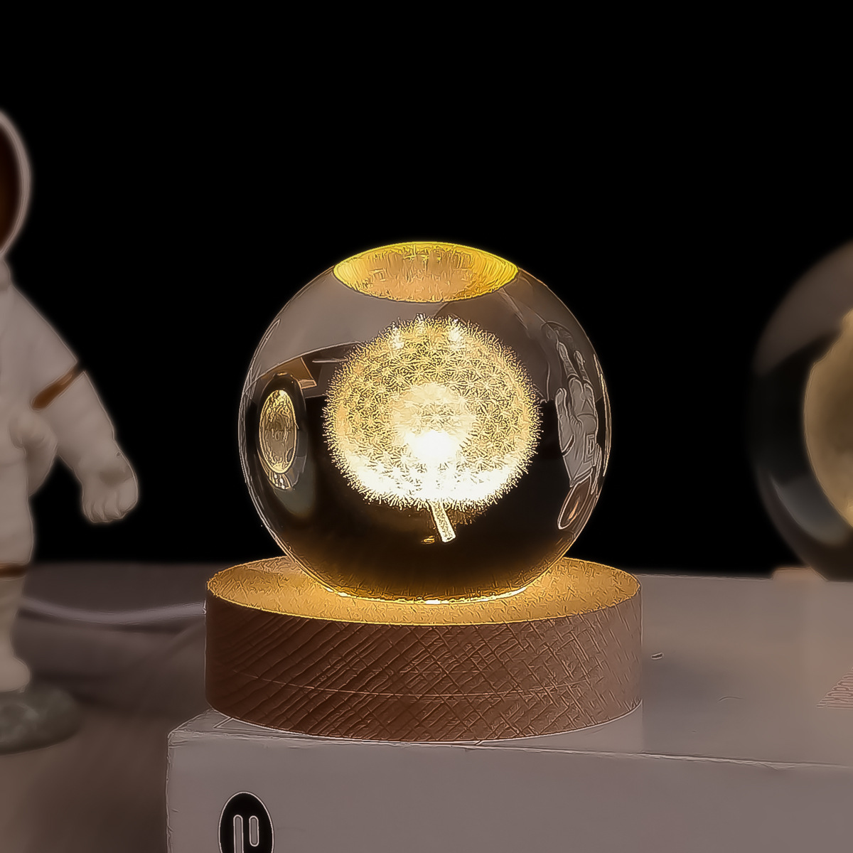 Lámpara Nocturna de Bola de Cristal 3D de Cristal Blanco, Grabado 3D e Iluminación LED, para Decoración y Regalo de Cumpleaños image 32