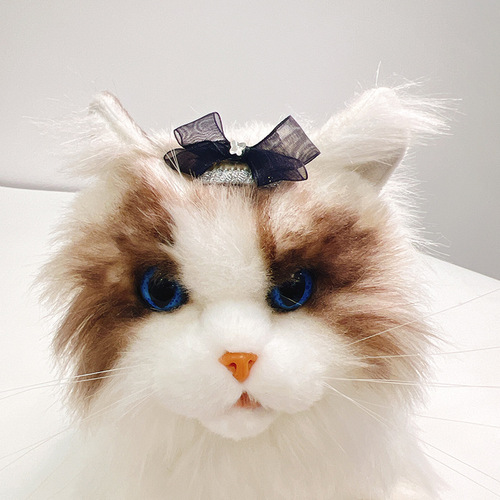 Purely handmade small fragrant pet hairpin black and white bow cat hairpin dog hairpin internet celebrity pet headwear