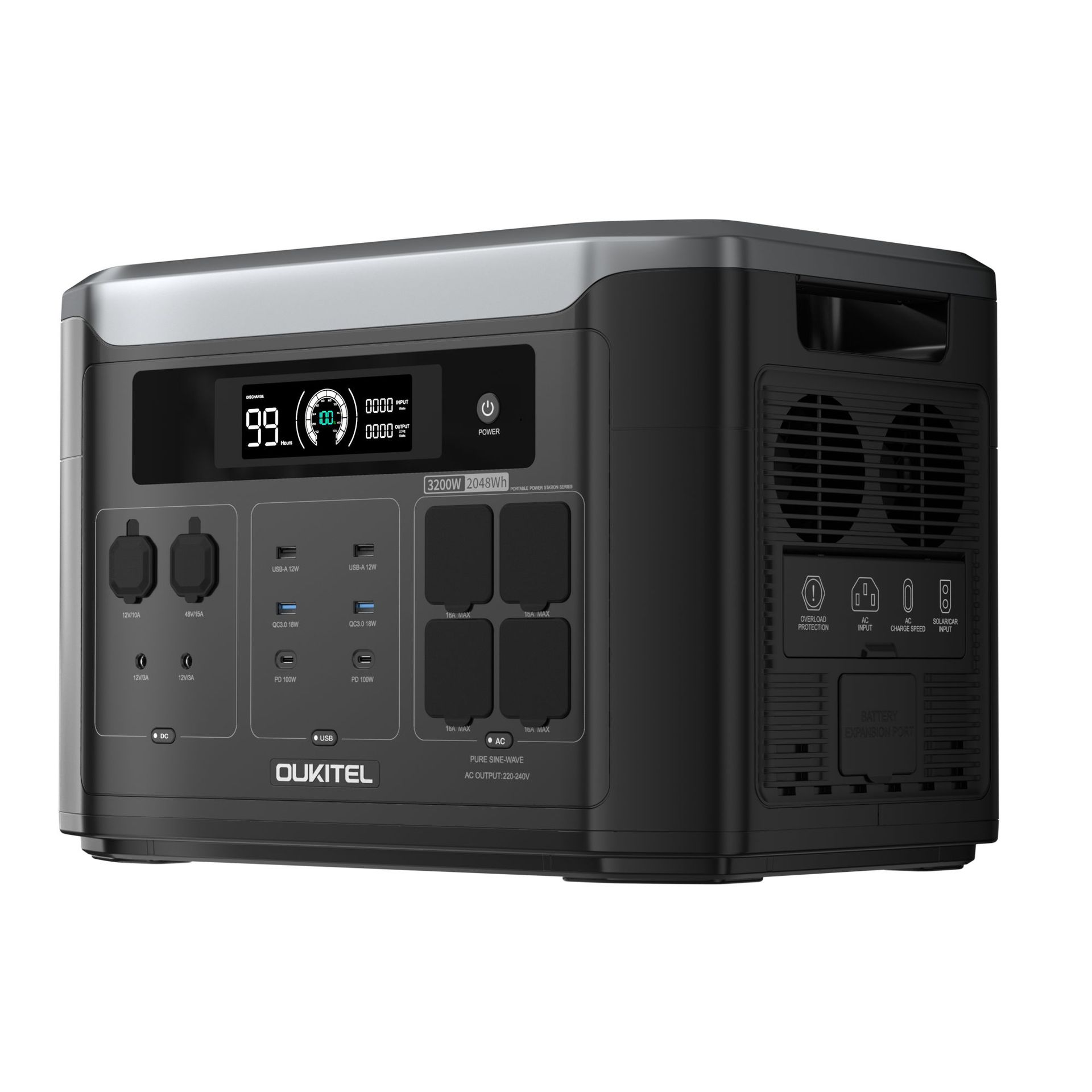 Fábrica de comercio exterior 3200W 2048Wh fuente de alimentación móvil de emergencia al aire libre almacenamiento de energía portátil autoconducción camping stand