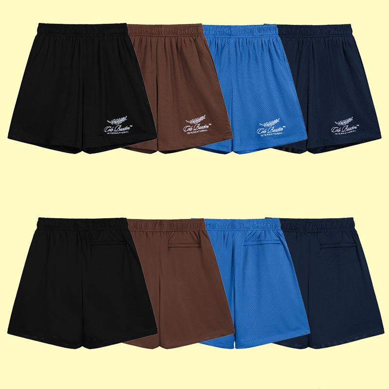 Cole Buxton nicho carta lema logo bordado malla delgada pantalones cortos deportivos casual recortada moda