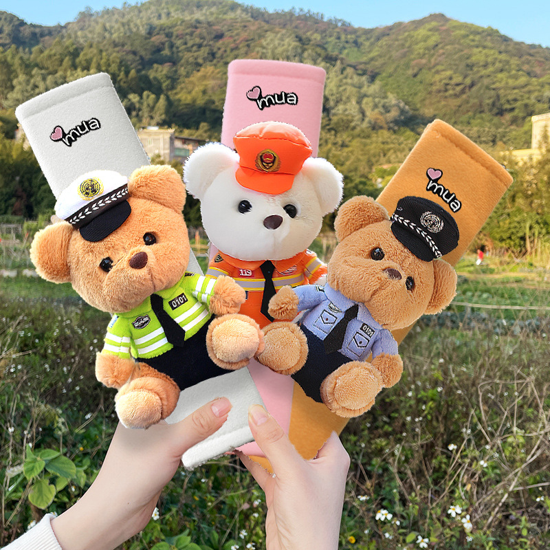 Seat Belt Shoulder Cover Cartoon Cute Car Neck Anti-Strangle Children's Car Interior Bear Seat Belt Protective Cover