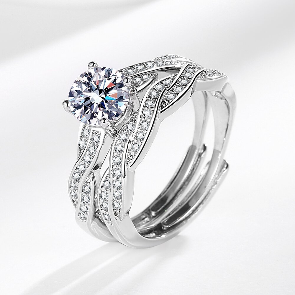 hot couple rings with adjustable opening diamond rings for men and women couple rings Couple rings_voghion.com