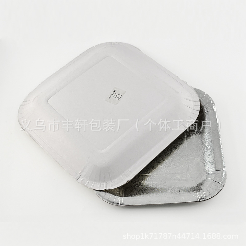 Hot sale desechable platos de papel de oro, bandejas de papel de aluminio de oro, patas de pavo, platos de filete de cordero, exclusivos transfronterizos