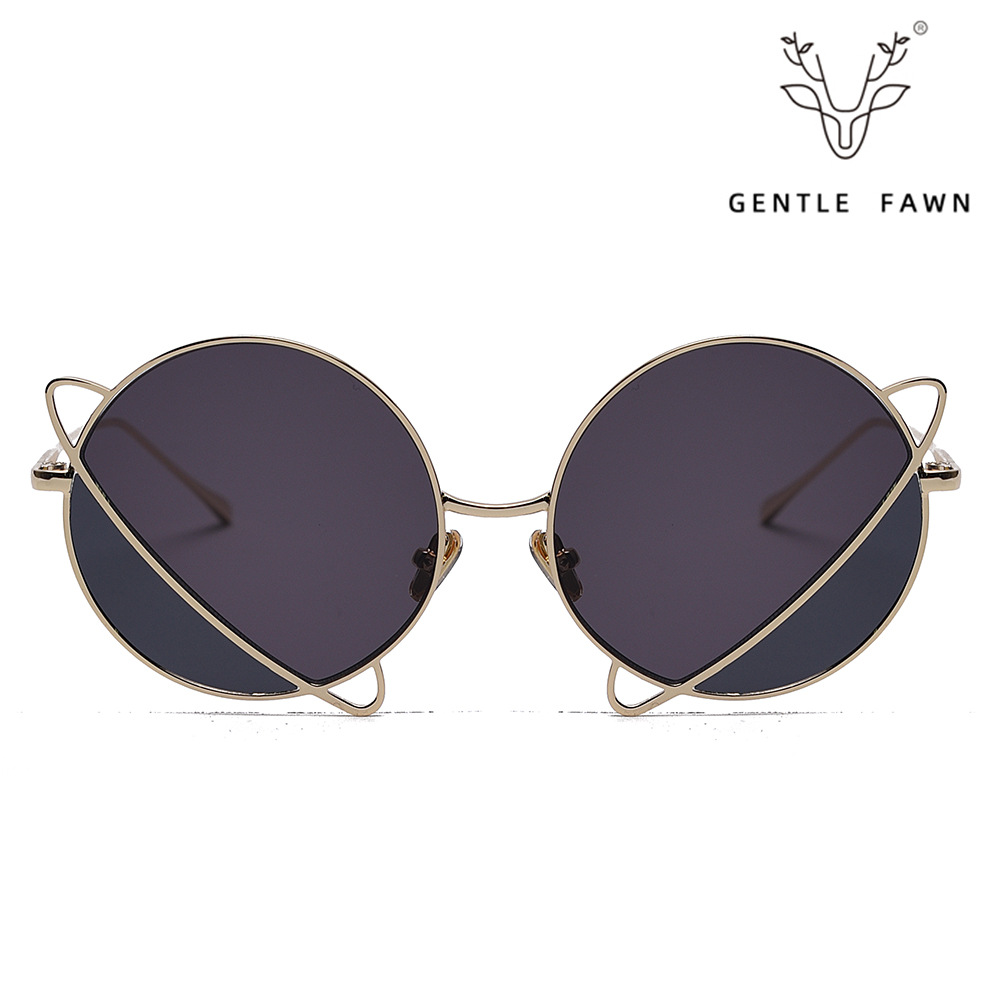 S31138 2021新款太阳镜女时尚个性地球形状金属太阳眼镜男潮墨镜