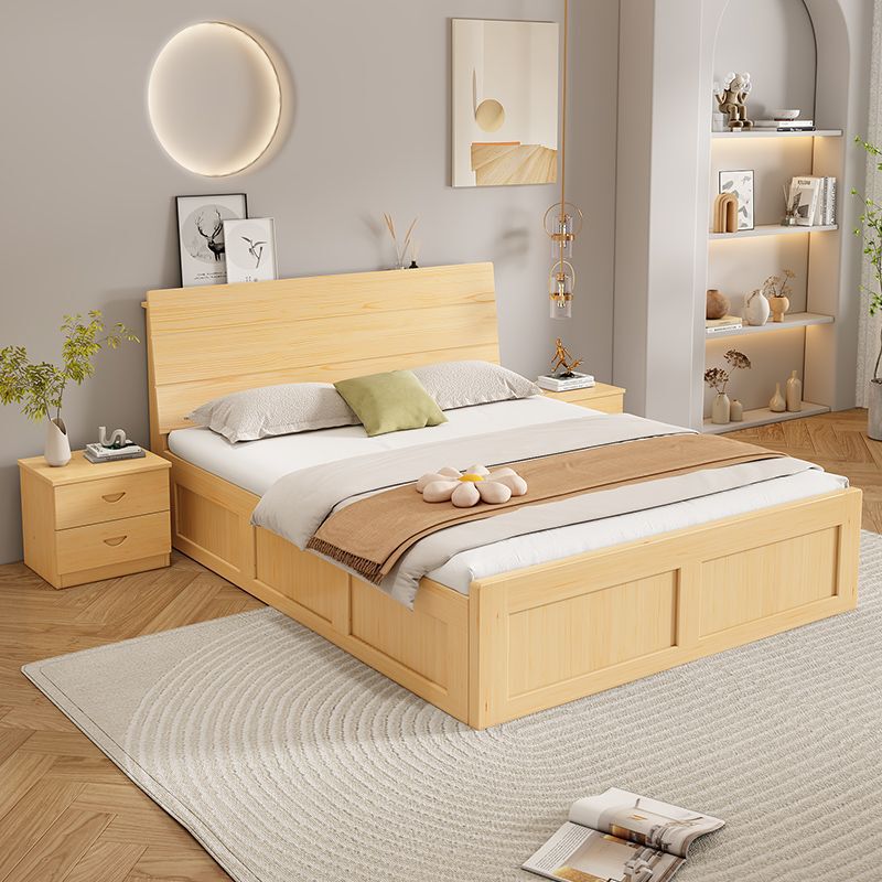 Large-Capacity Pine Wood Storage Bed with Thickened Box Frame and Reinforced Load-Bearing Panels for Small Apartments - Space Organizer Large-Capacity Pine Wood Storage Bed with Thickened Box Frame and Reinforced Load-Bearing Panels for Small Apartments - Space Organizer