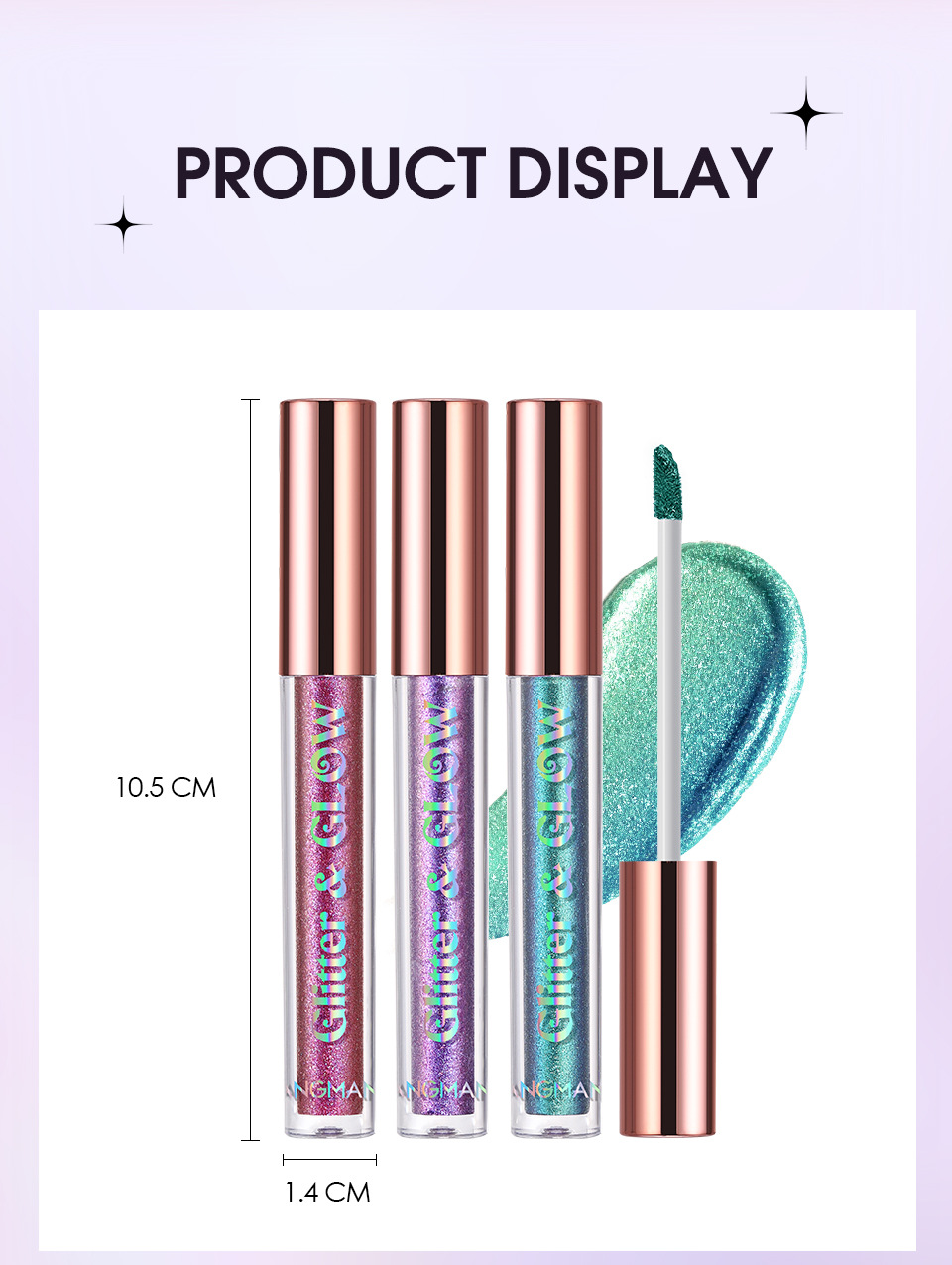 Langmanni Diamond Sparkling Liquid Eyeshadow Ten-Color Set Psychedelic Pearl Eyeshadow Liquid Set undefined