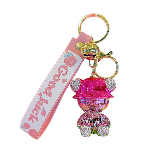 Diamond doll cartoon keychain wholesale acrylic trinkets car keychain cute couple bag pendant