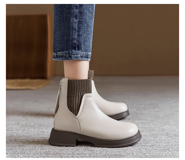 Hommes Vintage Militaire Talon Aiguille Bout Carré Bout Rond À ​​Lacets Fermeture Éclair Bureau Chaussures De Sport Bottes_voghion.com