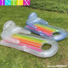 邊度沙發游泳圈海邊游泳充氣透明半透明浮床墊水池靠背男女排成人