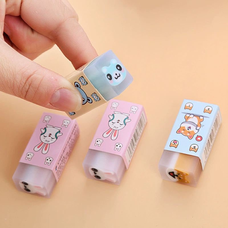 Cute Eraser (Meng) Pet Sandwich Rubber, Animal Faces, Creative Cuttable Design