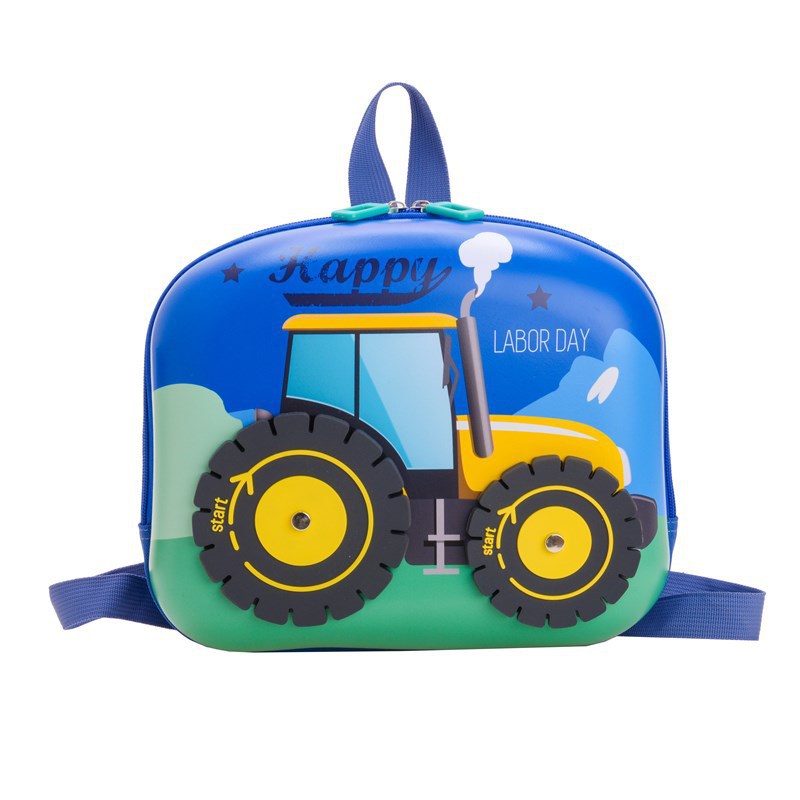 Mochila infantil de casca dura de dibujos animados de moda para niños ingeniería de automóviles ligeros mochila divertida para niñas conejos pequeños y medianos