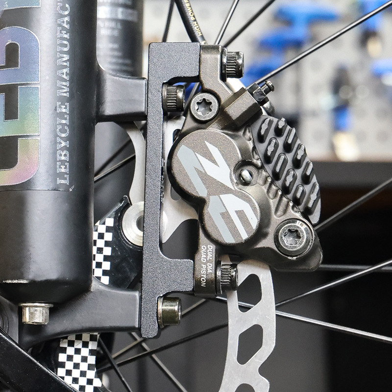 Bicicleta de montaña asiento Conversión de freno de disco CNC base de aleación de aluminio abrazadera 180 tenedor delantero base 203 soporte Accesorios