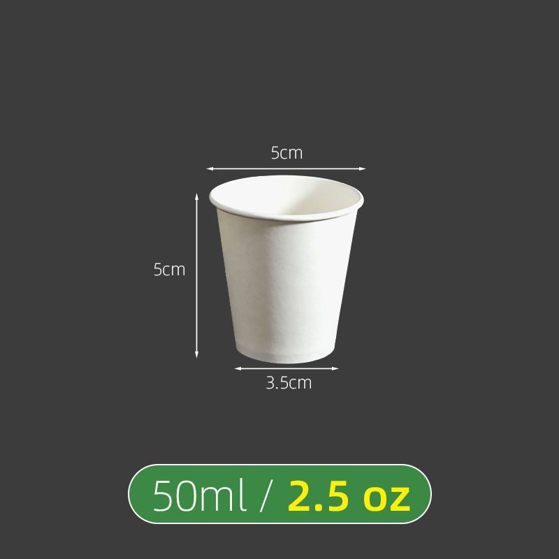 Taza de papel desechable blanca pura taza de papel grueso 500/400/250/200/100/50/30ml