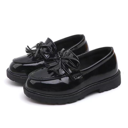 2025 Spring and Autumn Girl's Stylish Solid Color Princess Single Shoes for Girls Performer Soft Sole Small Leather Shoes