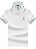 Дышащая классическая мужская летняя футболка polo, свободный крой, с вышивкой