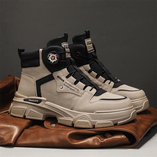 Men's Shoes 2025 Spring Retro Workwear British Style Outdoor Hiking Durable Leather Waterproof Men's Martin Boots