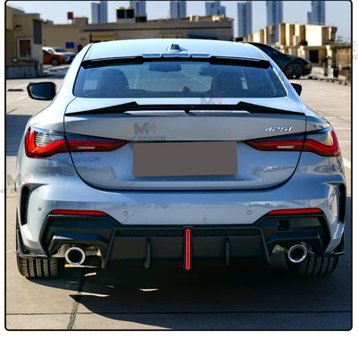 4 Series G22 Two-Door Abs Glossy: Big Surrounded - rear-lip-rear-corner-ppabs