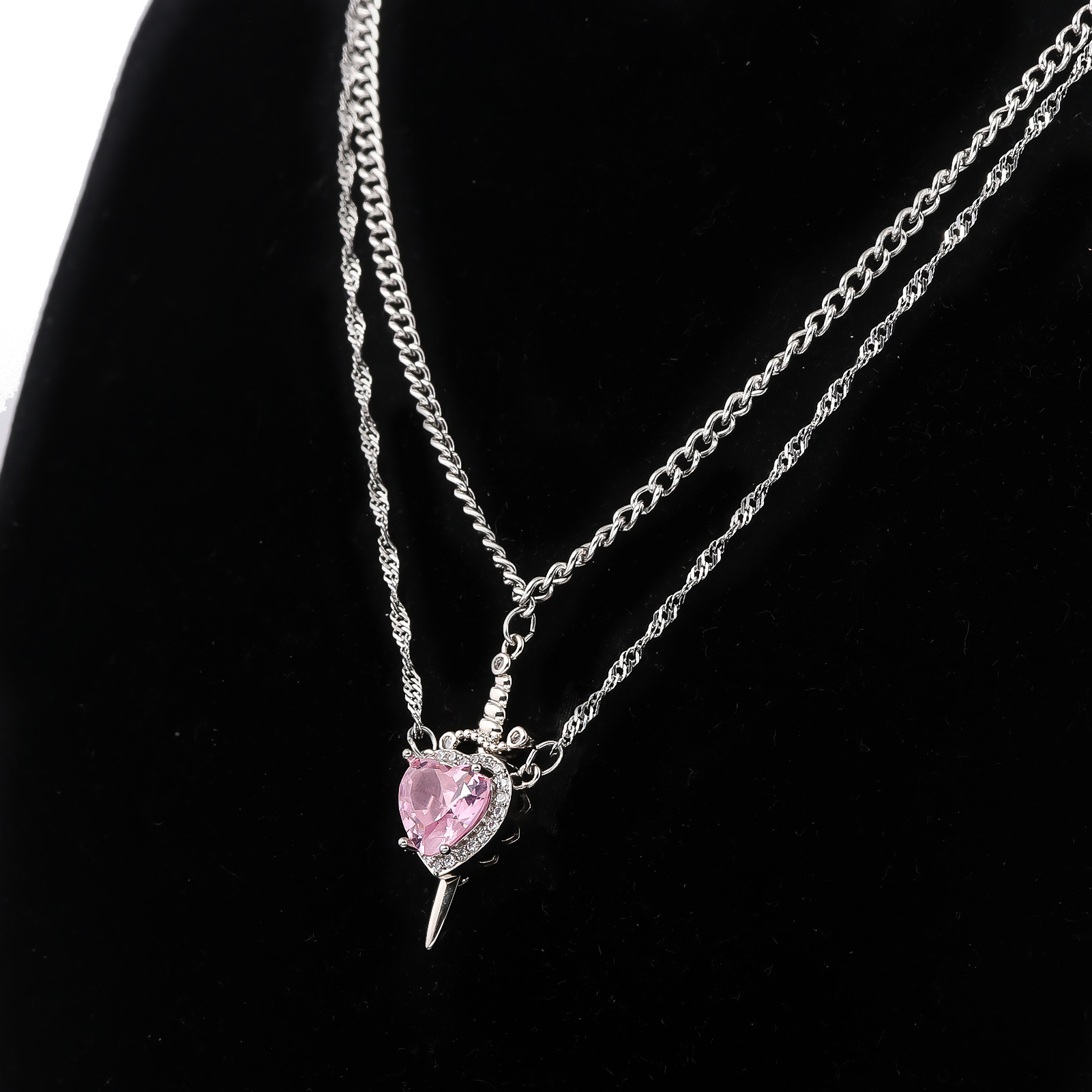 Couple Gender Plating Design Elegant Modern Style Heart Shape Iron Copper Chain-free Pendant Necklaces Wholesale
