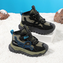 冬季高帮加绒童鞋轮胎底百搭休闲鞋新款男女保暖中大童运动鞋冷粘