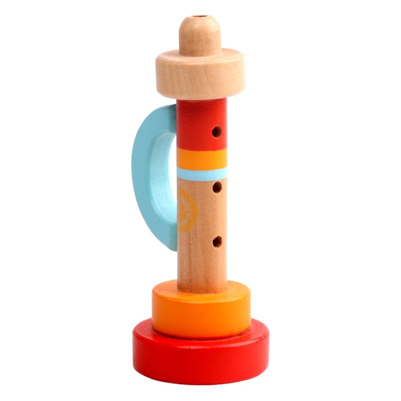 Niños de madera trompeta flauta kindergarten educativo trompeta tocando instrumento musical educación temprana Orff música juguete