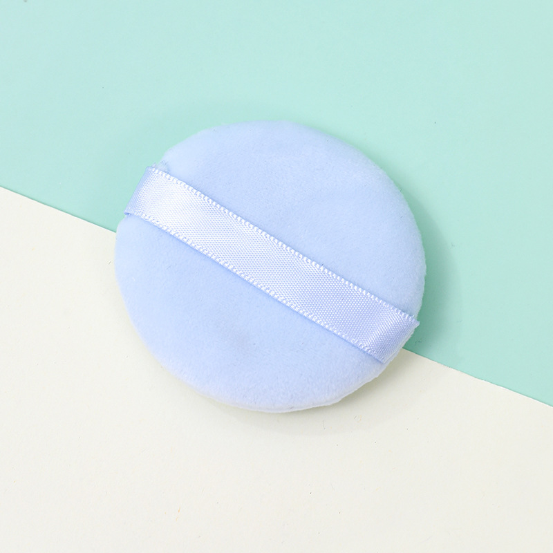 Esponja de flocado corta redonda transfronteriza, polvo suelto de felpa, esponja de terciopelo, algodón, herramientas de belleza, fábrica personalizada al por mayor