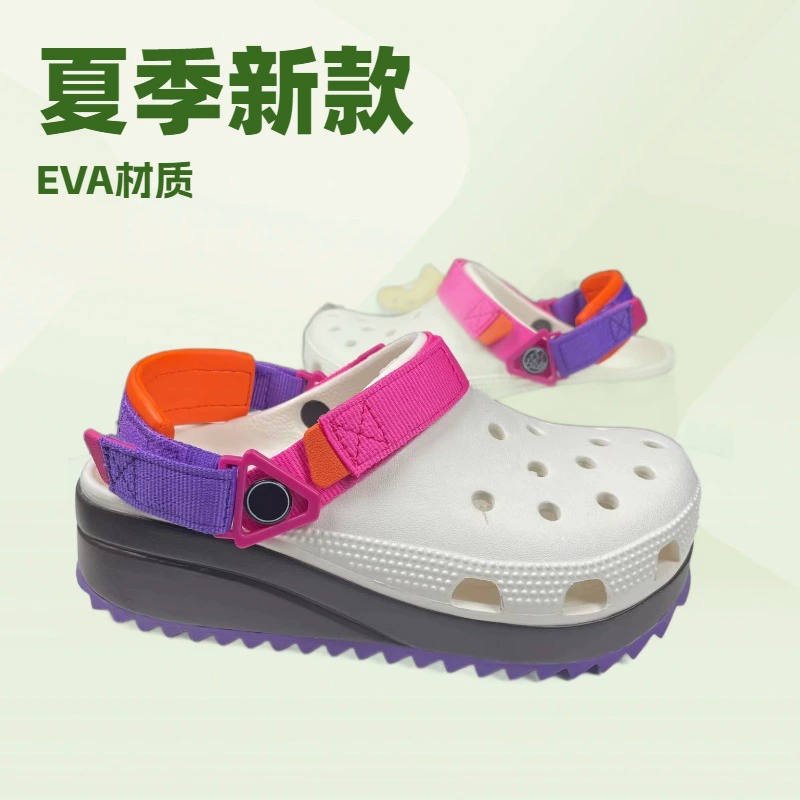 Летняя новая классная прогулка пара пещерных туфель мужские Krog толстой подошвенные пляжные туфли повседневные женские баотоу холодные тапочки