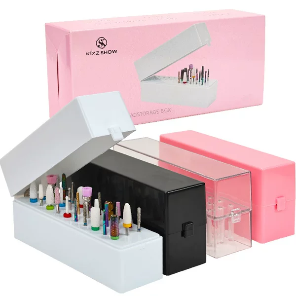 Cross-Border Exclusive Supply of Nail Drill Bit Storage Box with 30 Slots, Display Stand for Nail Drill Bits, Nail Tool Display Box