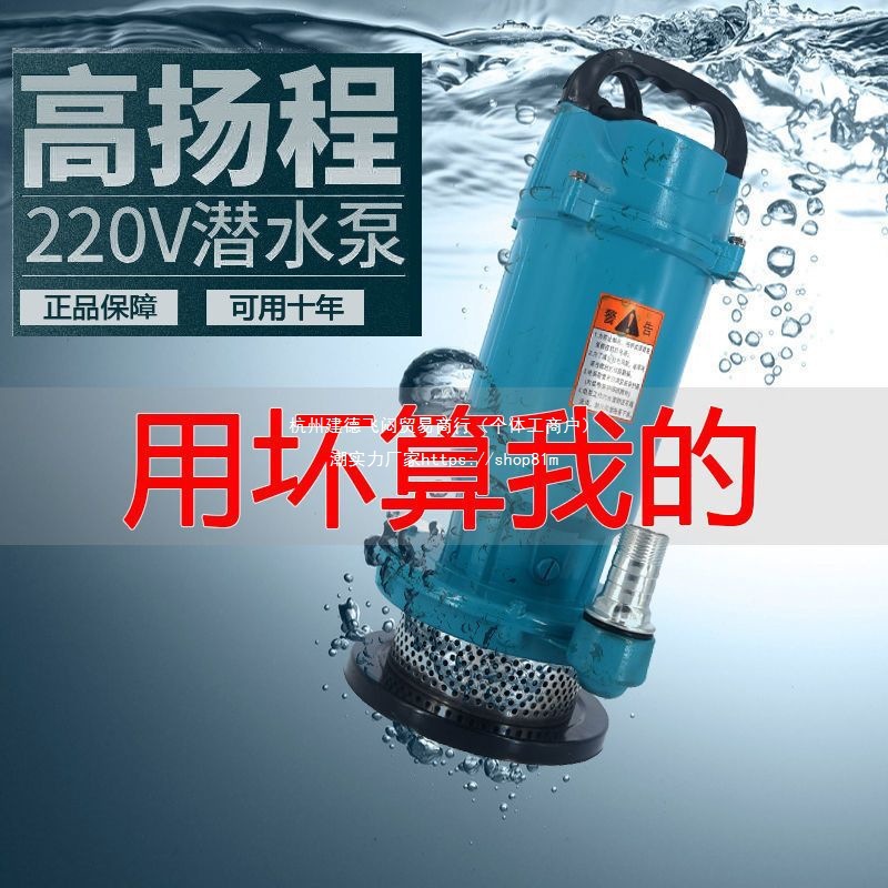 潜水泵220V家用潜水泵农用灌溉水泵高扬程大流量抽水机1寸2寸3寸