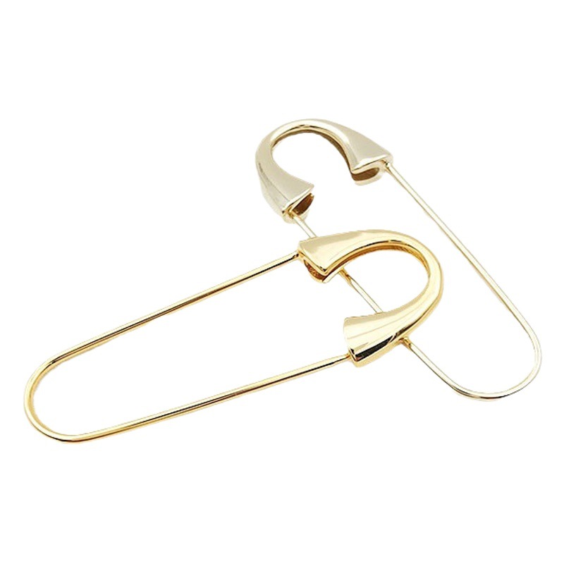 Gold-plated color retaining pin back-shaped brooch handmade diy beaded spacer pendant imitation walking jewelry decorative accessories