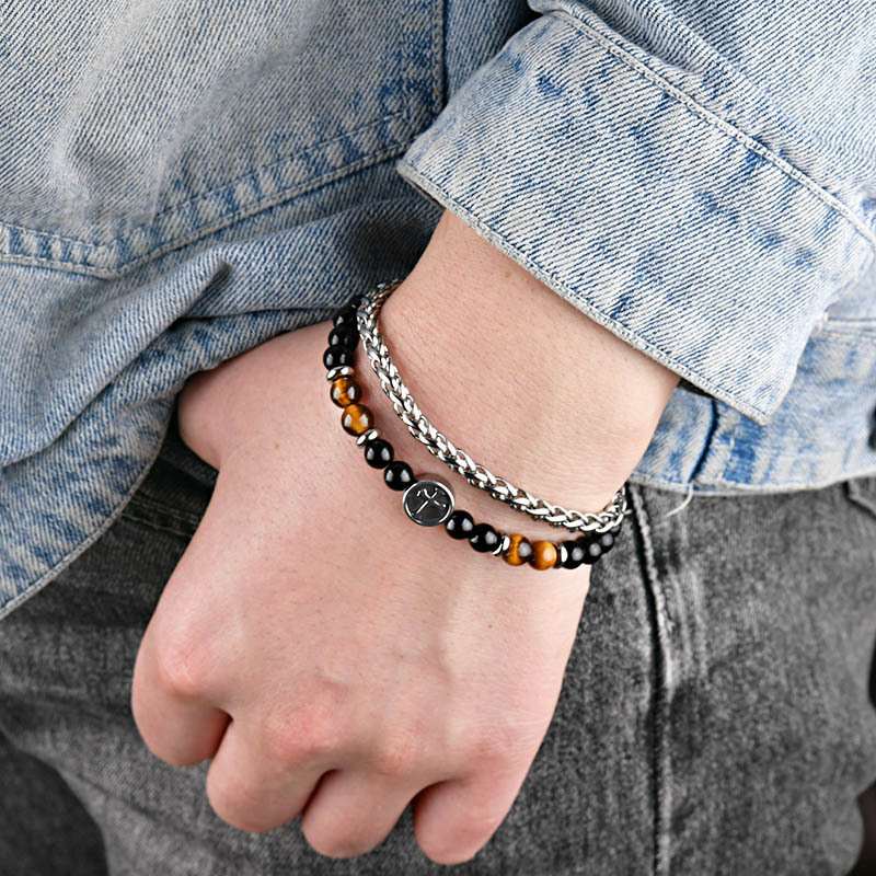 Amazon Cross-Border New Stainless Steel Chain Cross Bracelet Men's Jewelry in Stock