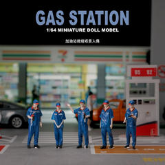1:64 scale miniature resin model of a gas station attendant, figurine hand puppet, micro photography scene character, decorative wholesale