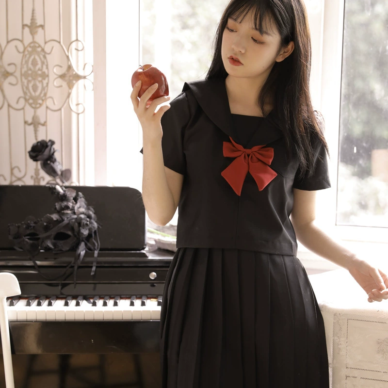Японская Униформа JK юбка Кансай лацкан плохой моряк одежда Студенческая одежда средняя одежда черный без мягкой сестры одежда костюм