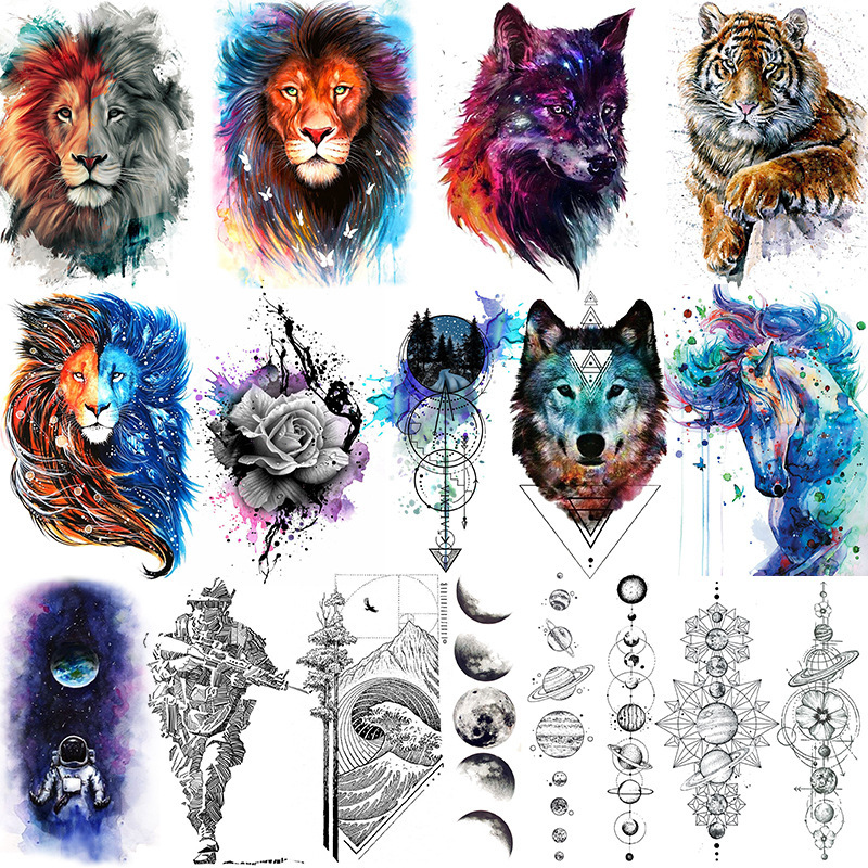 European and American Cross-Border Animal Head Temporary Tattoo Stickers, Realistic Long-Lasting Tattoo Stickers, European and American Shein Amazon Tattoo European and American Cross-Border Animal Head Temporary Tattoo Stickers, Realistic Long-Lasting Tattoo Stickers, European and American Shein Amazon Tattoo