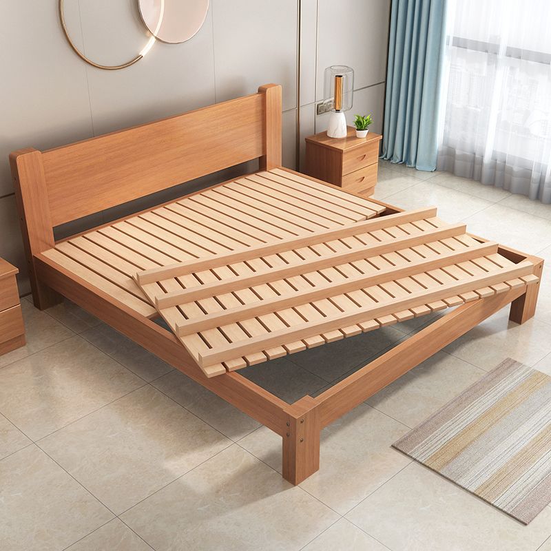 Solid Beech Wood Bed Modern Simple 1.8 Double Single Bed 1.5m Home Nordic Tatami Simple Bed Frame