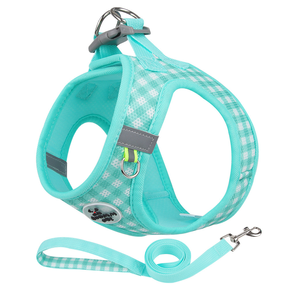 Arnés nuevo para gatos con un moderno diseño a cuadros, arnés antiescape para mascotas, arnés universal para gatos y perros.