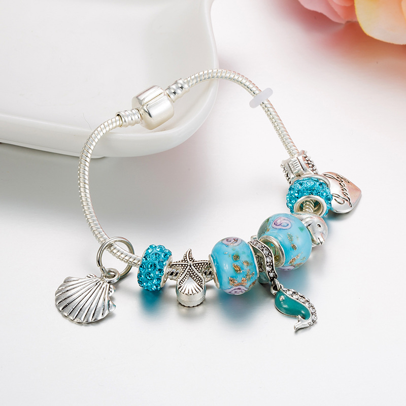2022 New Panjia Bracelet Hot Sale Ocean Starfish Pendant DIY Beaded Bracelet_voghion.com