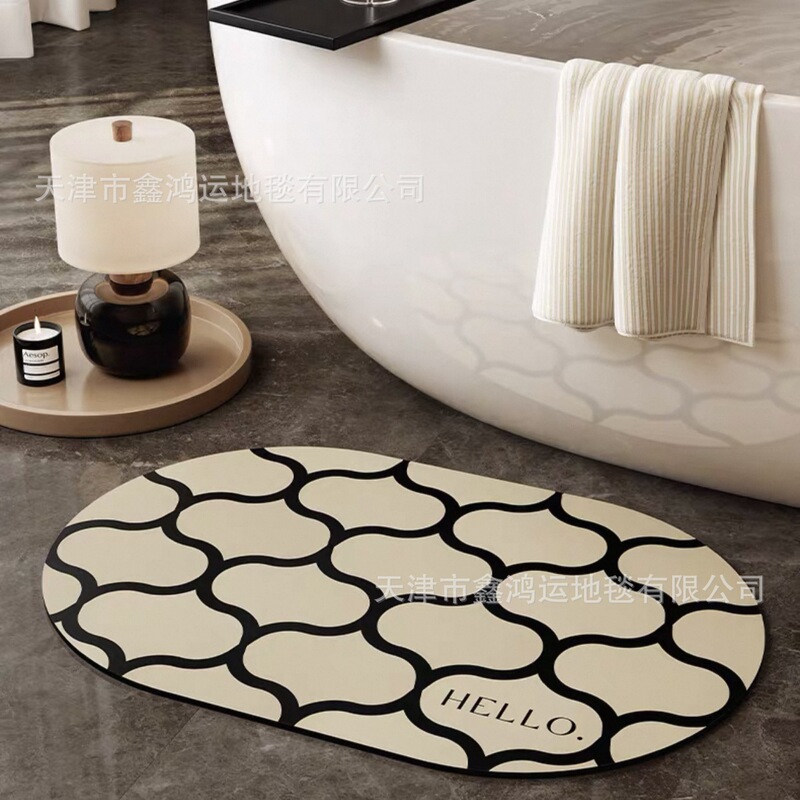 Osta Diatom Mud Bathroom Floor Mat Simple Bathroom Toilet Door Non-Slip Foot Mat Soft Absorbent Quick-Drying Carpet