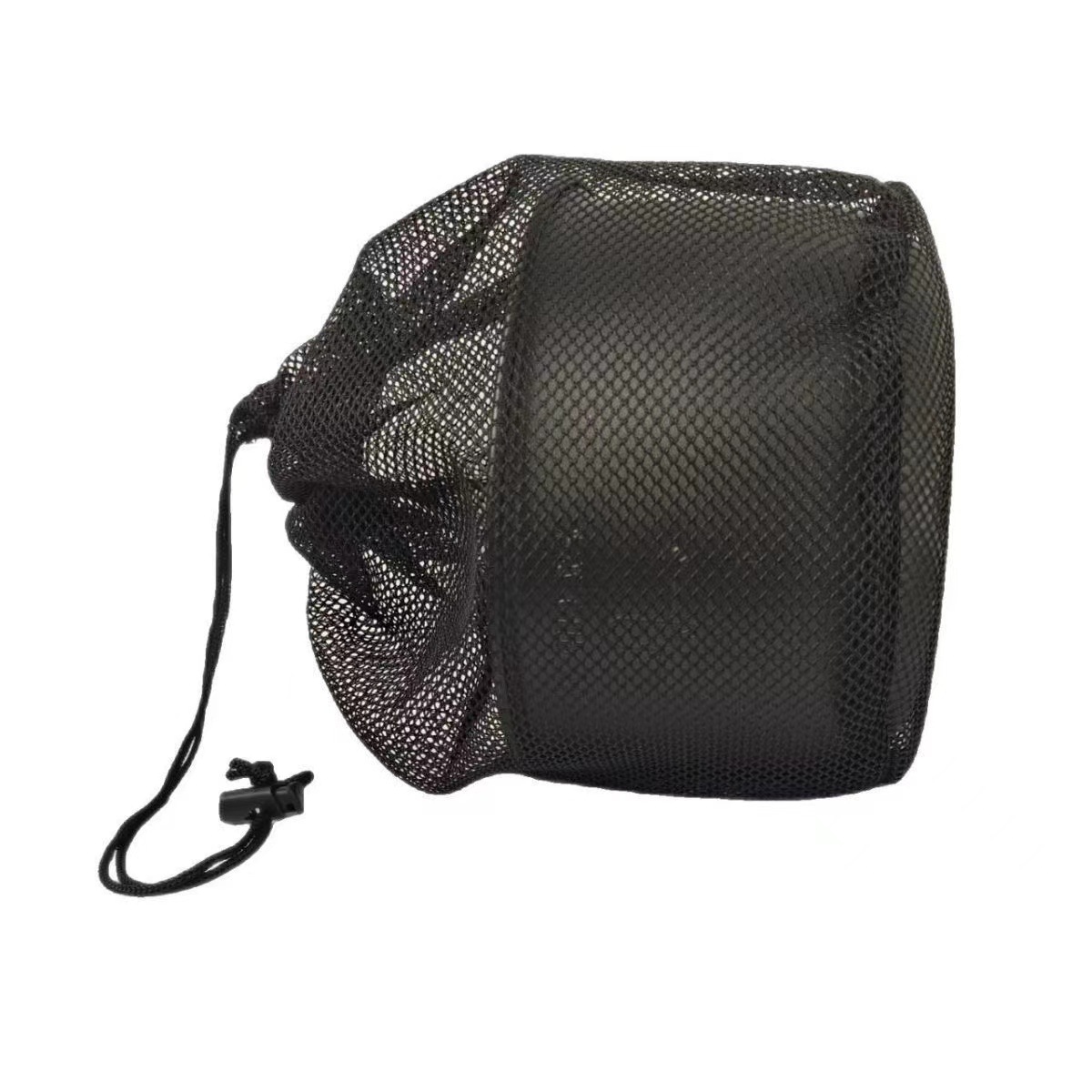 Bolsa de almacenamiento de malla grande transpirable Bolsa de cordón de poliéster Bolsa de malla negra con cordón de fondo redondo Bolsa de malla con cordón