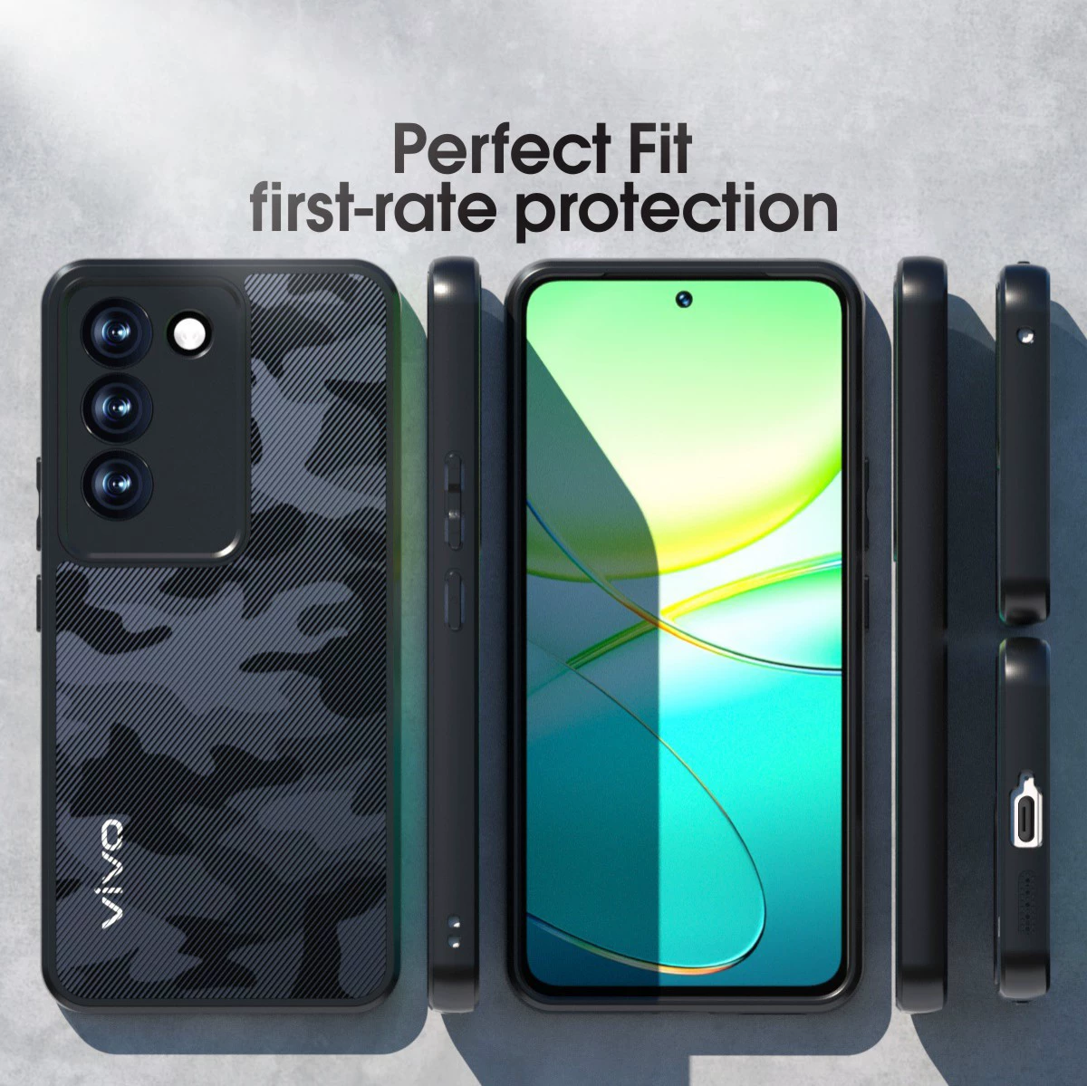 Vivo, совместимый защитный чехол с камуфляжным дизайном