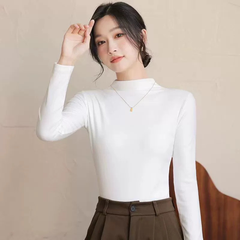 Цветная базовая футболка с длинными рукавами, приятная к телу, slim fit, яркий привлекающий стиль