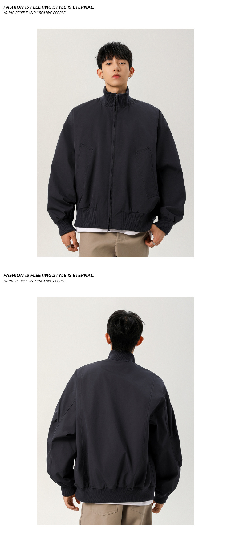 Men's American Retro Pilot Denim Jacket Minimalist Style Loose_voghion.com