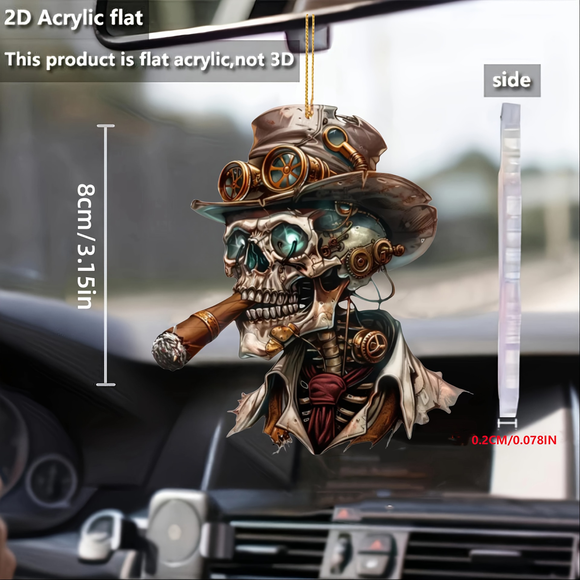 2D亚克力动漫汽车后视镜装饰家居钥匙扣挂件万圣节小礼品袋吊坠