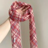 11# korean red and blue plaid light and slightly transparent silk scarf about 145cm