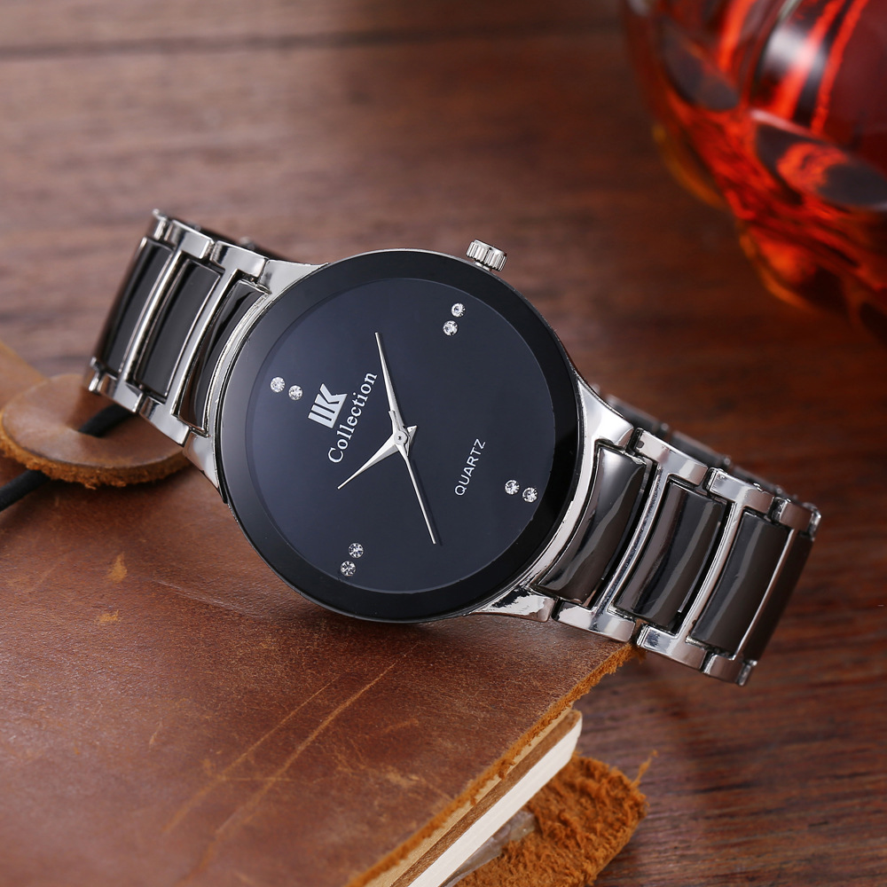 Tendenza moda maschile, quadrante personalizzato e minimalista, orologio al quarzo con cinturino in acciaio + braccialetto (3 pezzi/set)_voghion.com