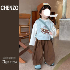 儿童裤子秋装2025新款时尚男女童休闲百搭纯色灯笼裤宝宝阔腿裤潮