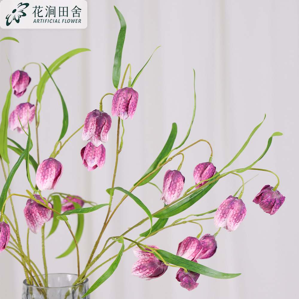 仿真花花格贝母花朵假花欧式复古家居餐边桌装饰插花花材假花摆设