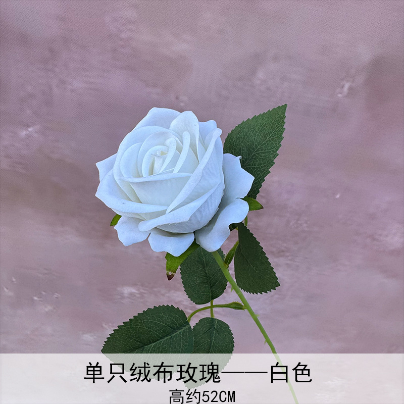 Artificial Rosa sola franela Rosa flor artificial boda decoración del hotel decoración del hogar arreglo de flores flor artificial Rose