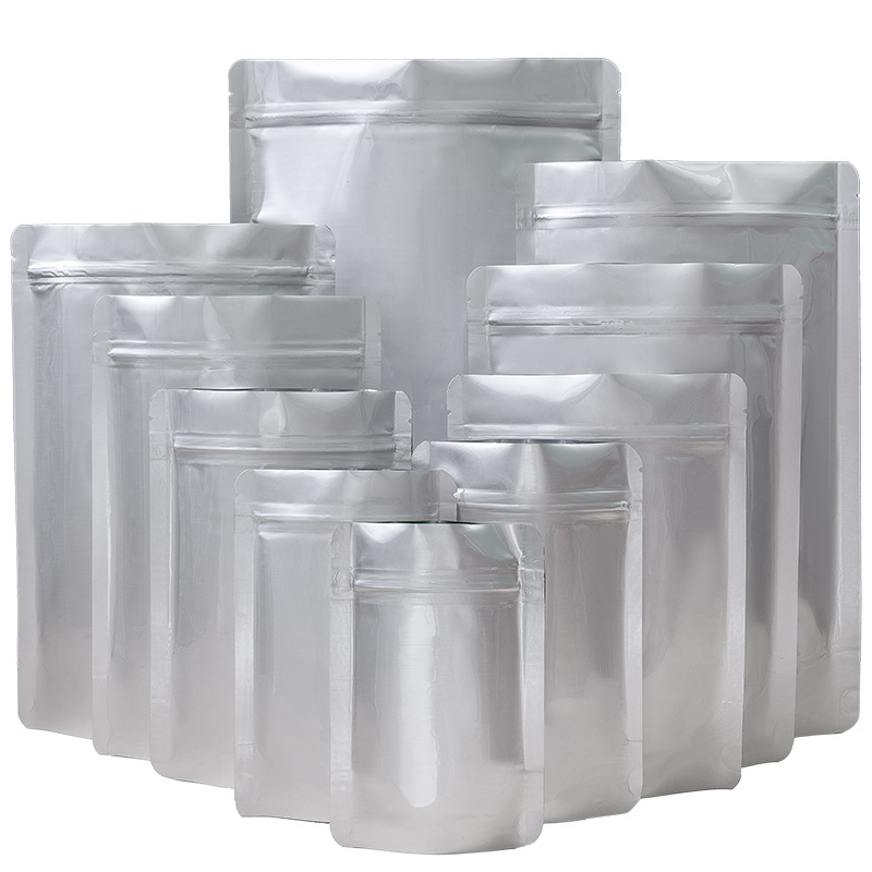 Bolsa autoestable de aluminio puro bolsa de autosellado bolsa de papel de aluminio té bolsa de envasado de alimentos embalaje comida para perros cebo de pescado bolsa sellada a prueba de luz